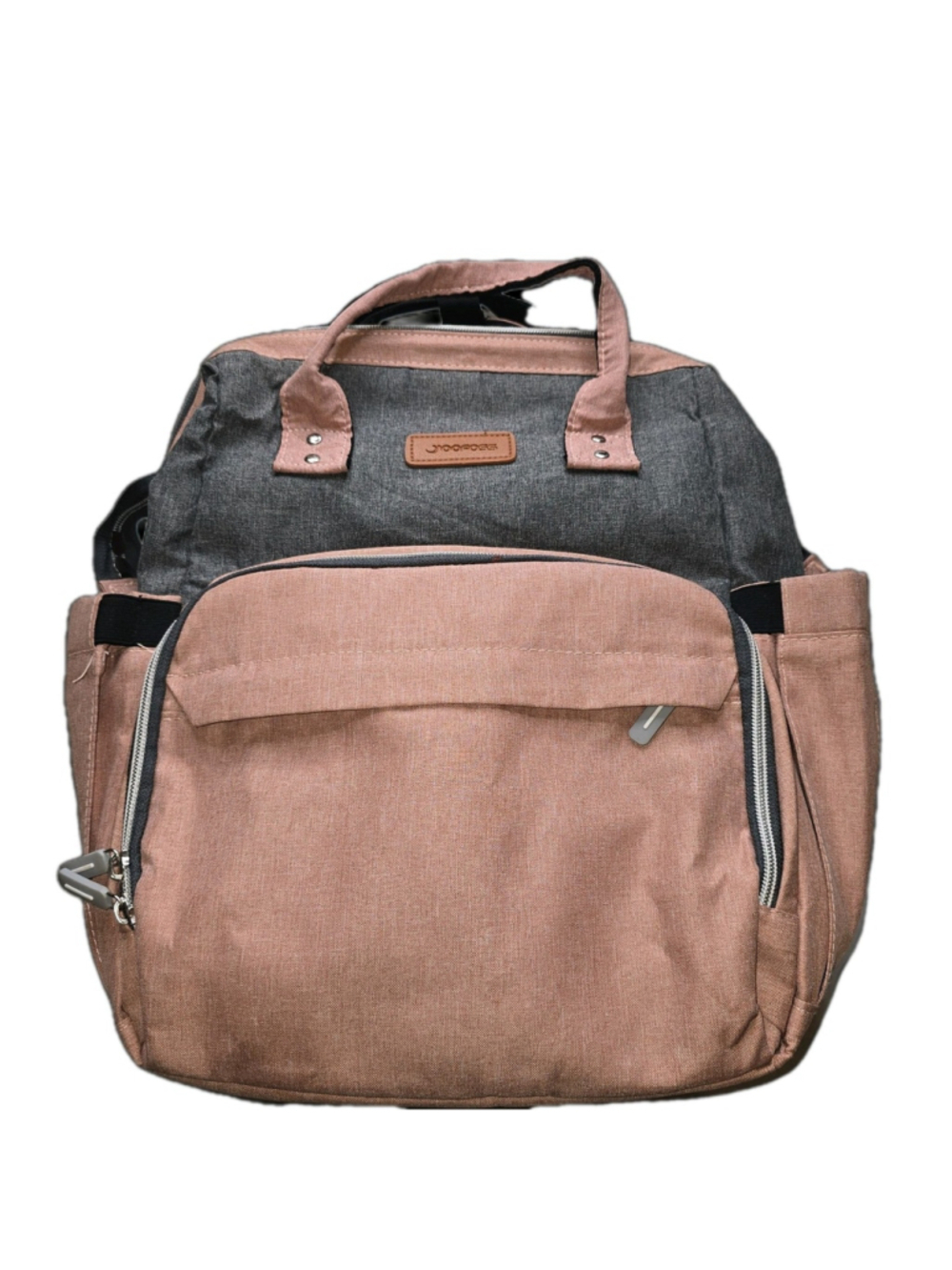 Yoofoss 3 In 1 Diaper Bag Backpack Pink Gray Built In Changing Station Baby Bag